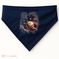 Baseball Usa Flag USA-Made Doggie Bandana thumb 0