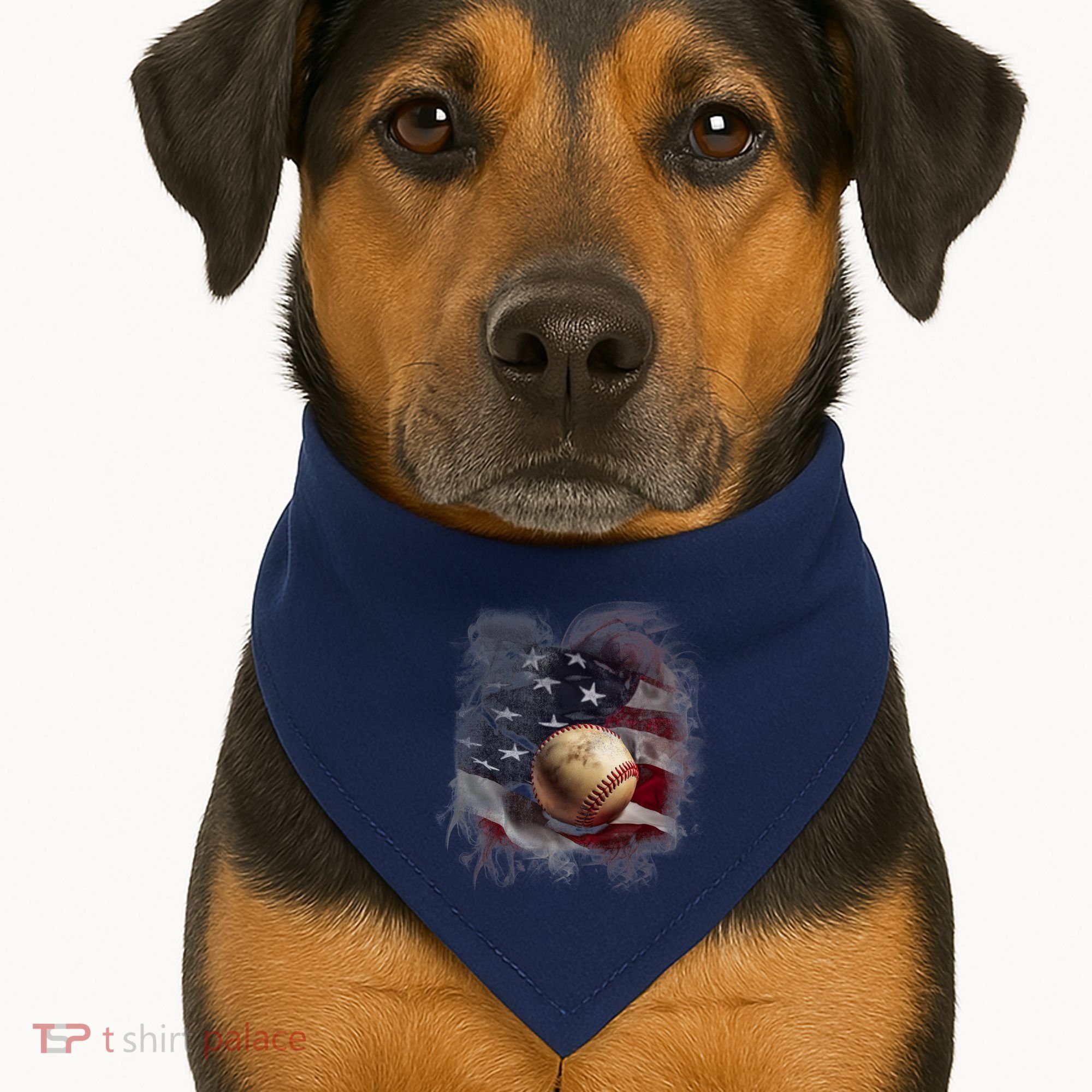Baseball Usa Flag USA-Made Doggie Bandana
