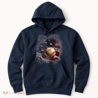 Baseball Usa Flag Hoodie