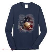 Baseball Usa Flag Long Sleeve Shirt thumb 0