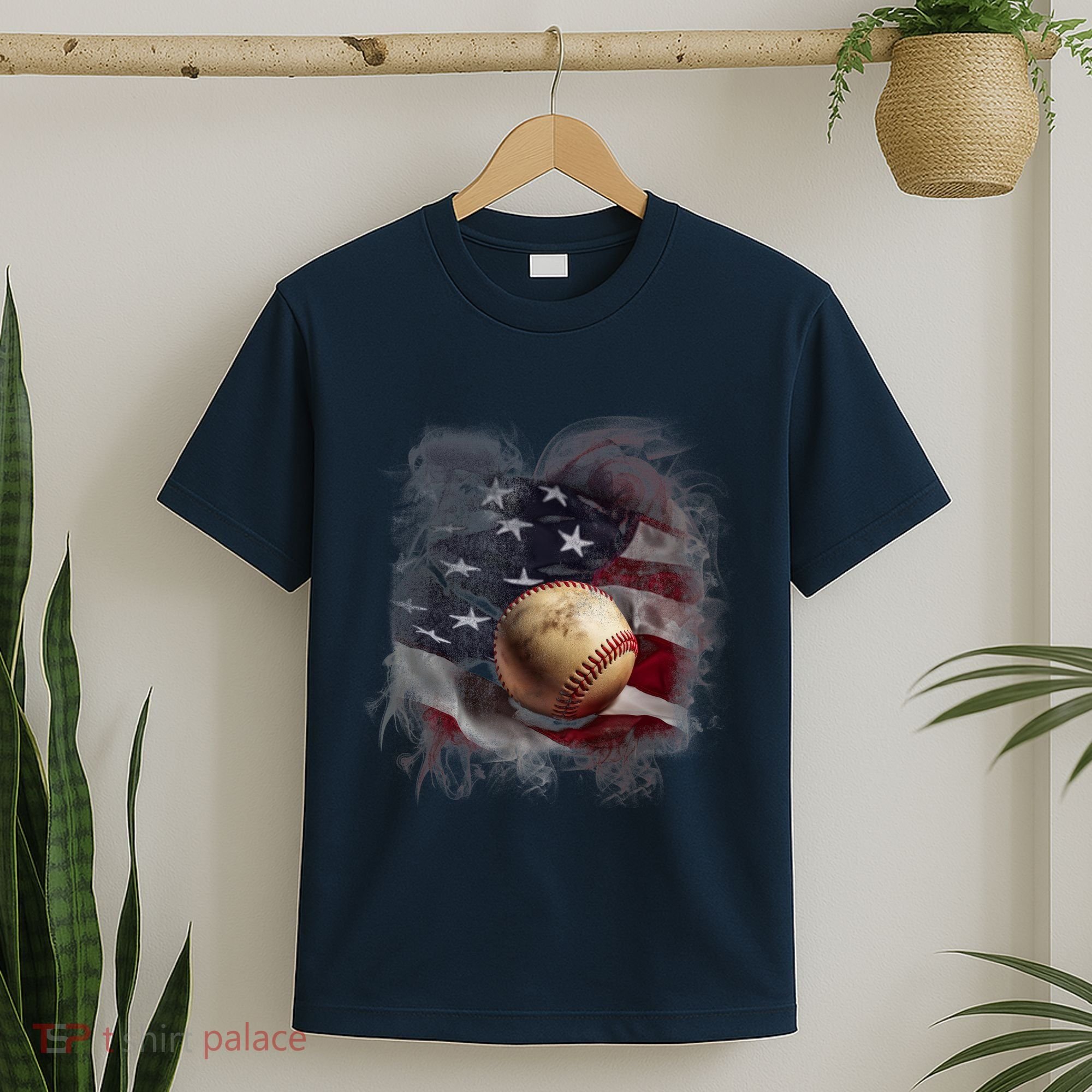 Baseball Usa Flag T-Shirt