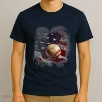 Baseball Usa Flag T-Shirt thumb 3