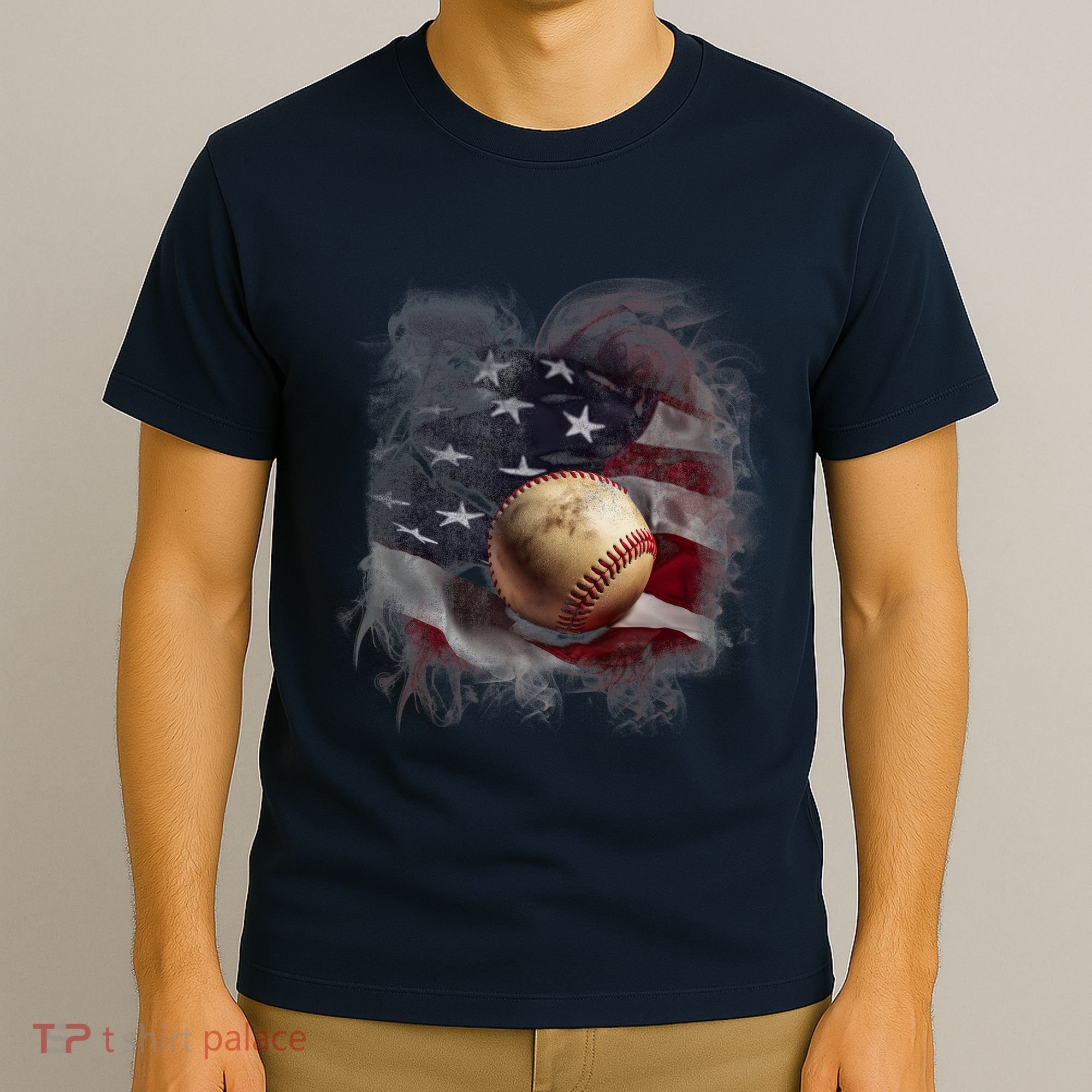 Baseball Usa Flag T-Shirt