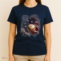 Baseball Usa Flag T-Shirt thumb 4
