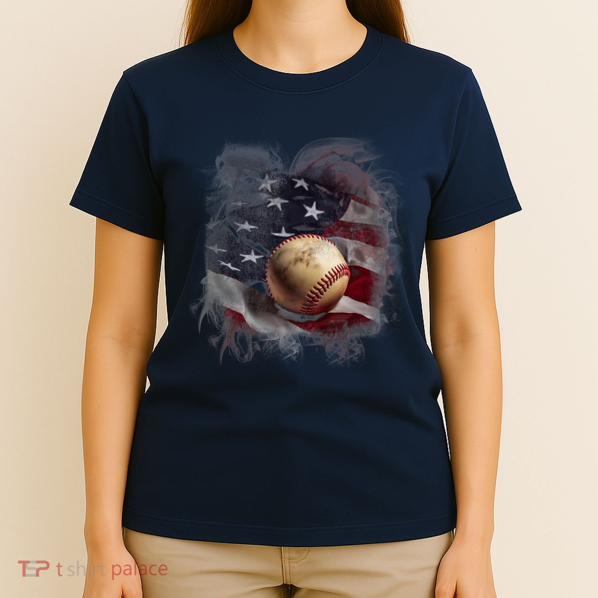 Baseball Usa Flag T-Shirt
