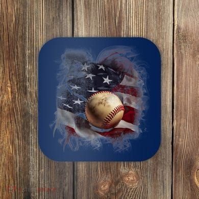 Baseball Usa Flag Coaster