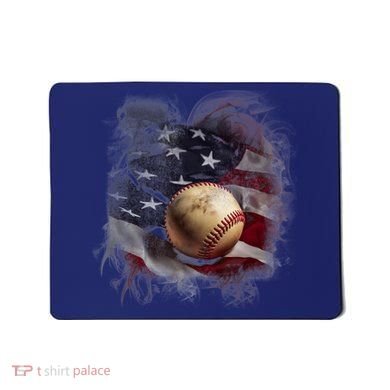 Baseball Usa Flag Mousepad