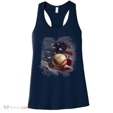 Baseball Usa Flag Women's Tank Top