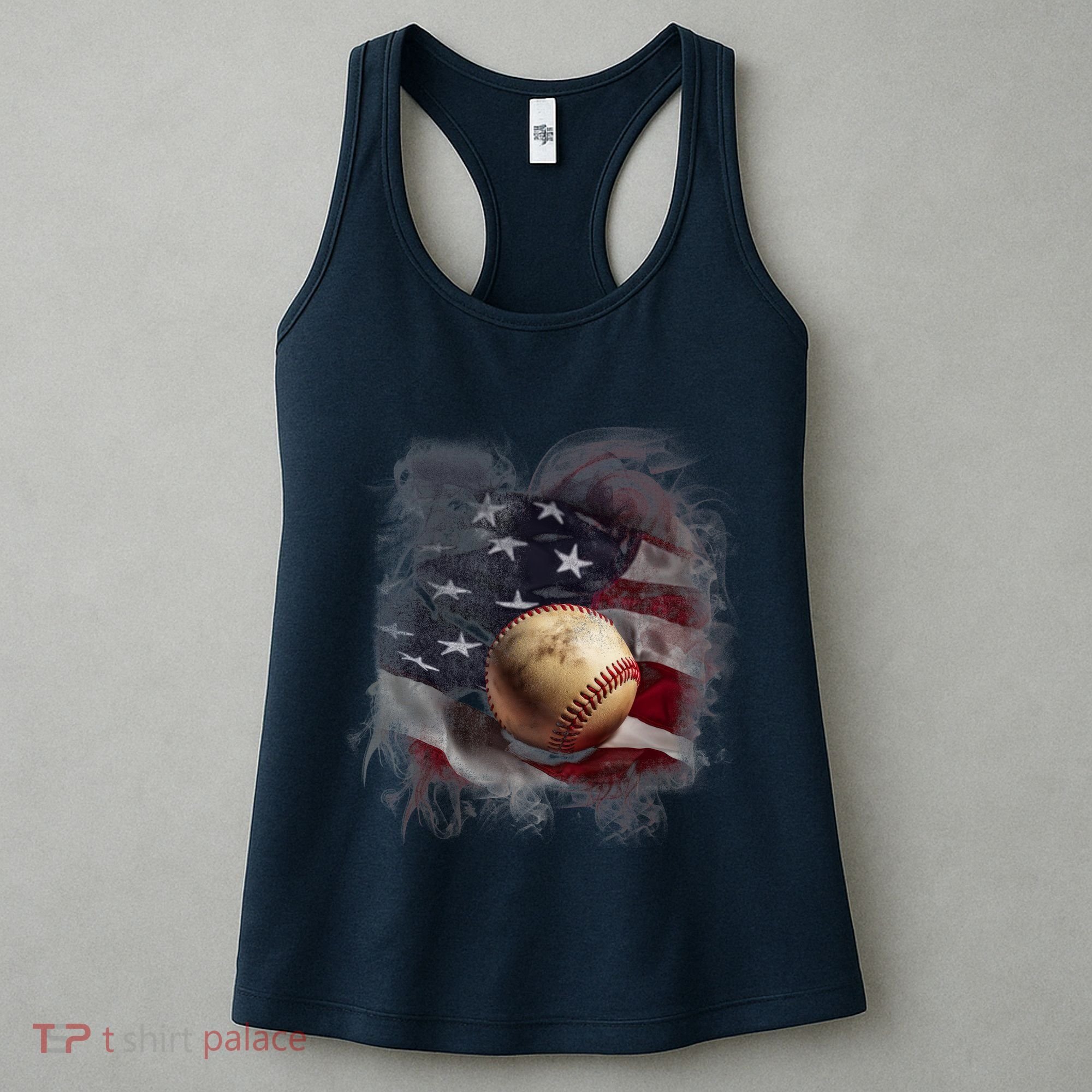 Baseball Usa Flag Women's Tank Top