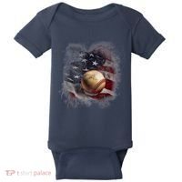Baseball Usa Flag Baby Bodysuit thumb 0