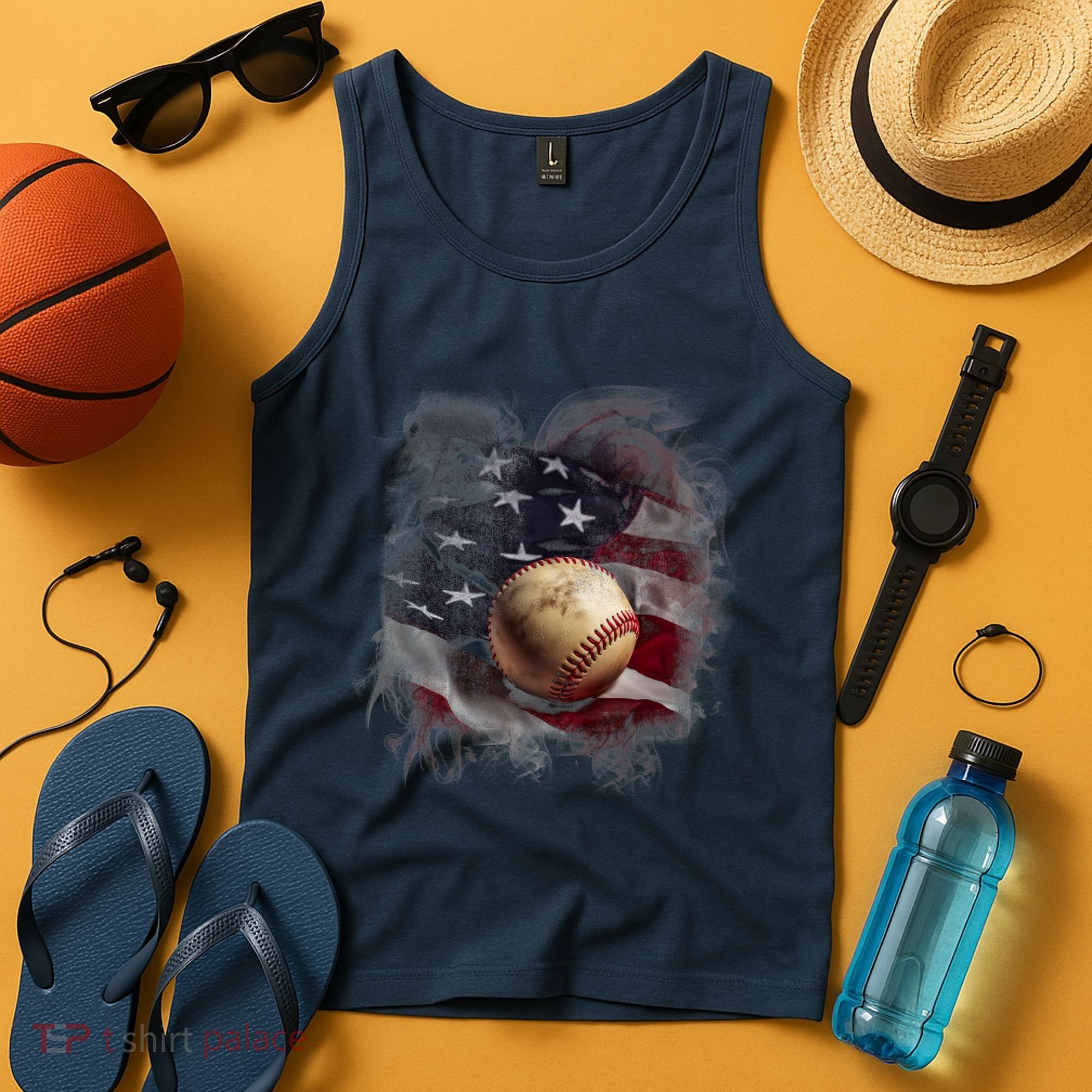 Baseball Usa Flag Tank Top