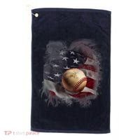 Baseball Usa Flag Golf Towel thumb 0