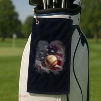 Baseball Usa Flag Golf Towel thumb 2