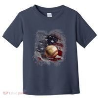 Baseball Usa Flag Toddler T-Shirt thumb 0