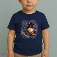 Baseball Usa Flag Toddler T-Shirt thumb 2