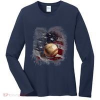Baseball Usa Flag Women's Long Sleeve Shirt thumb 0