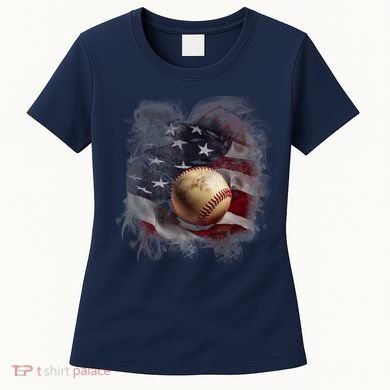 Baseball Usa Flag Women's T-Shirt