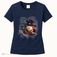 Baseball Usa Flag Women's T-Shirt thumb 0