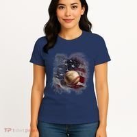 Baseball Usa Flag Women's T-Shirt thumb 4