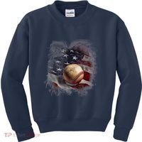 Baseball Usa Flag Kids Sweatshirt thumb 0