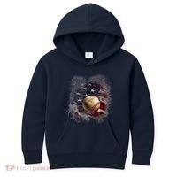 Baseball Usa Flag Kids Hoodie thumb 0