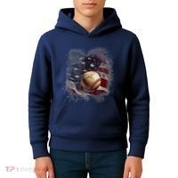 Baseball Usa Flag Kids Hoodie thumb 4