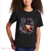 Baseball Usa Flag Kids T-Shirt thumb 2