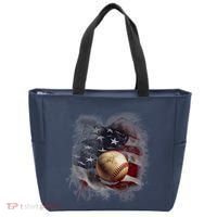 Baseball Usa Flag Tote Bag thumb 0