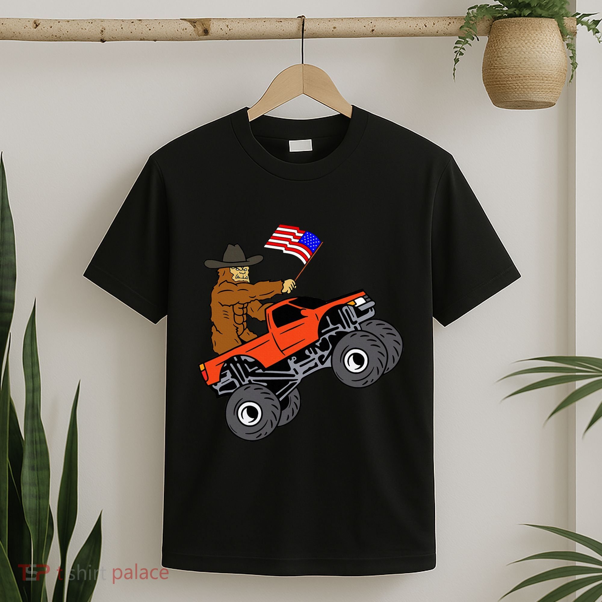 Bigfoot Usa Flag Monster Truck T-Shirt