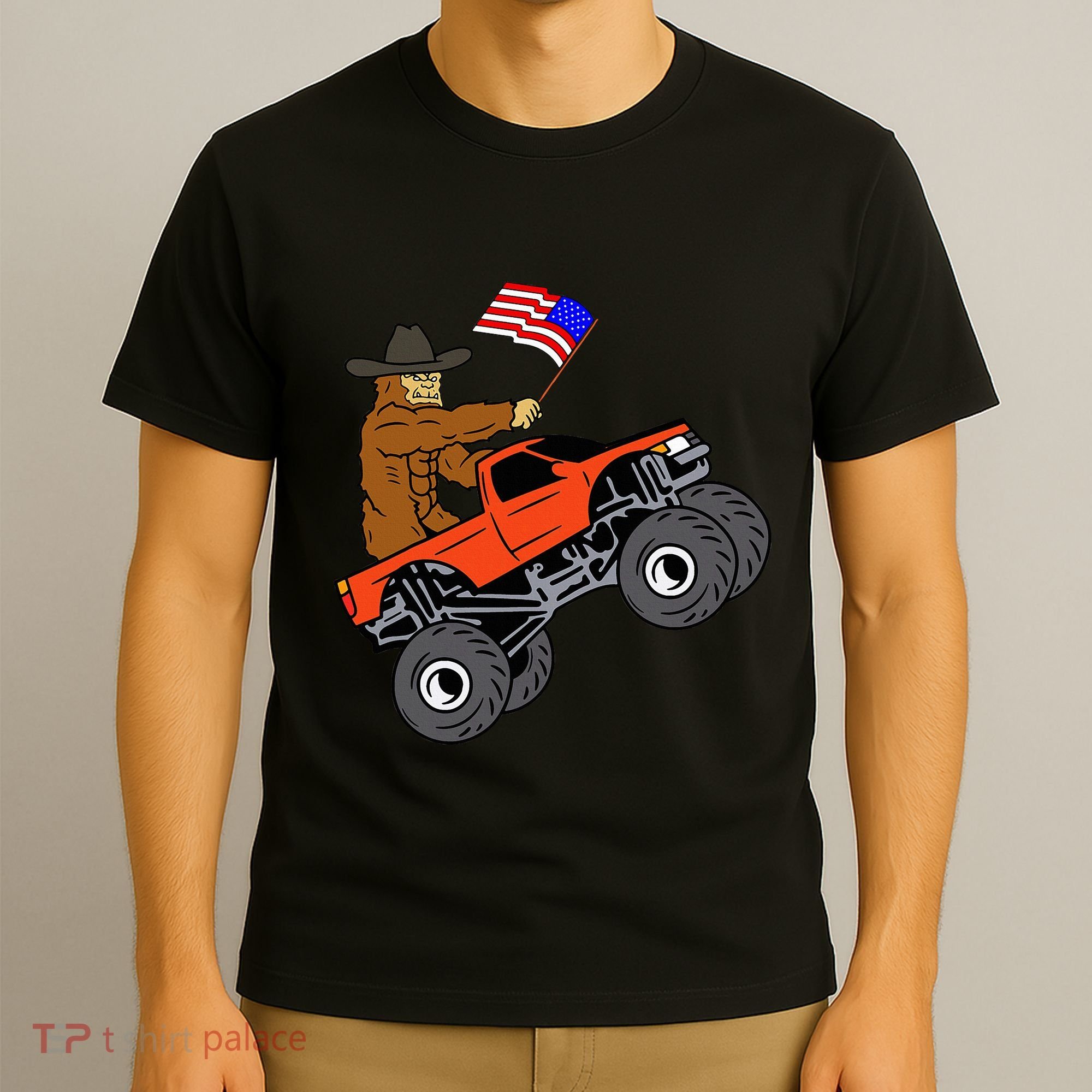 Bigfoot Usa Flag Monster Truck T-Shirt