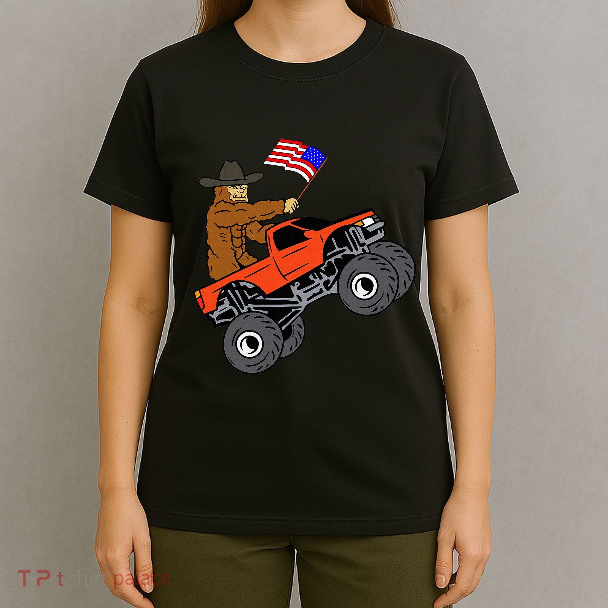 Bigfoot Usa Flag Monster Truck T-Shirt