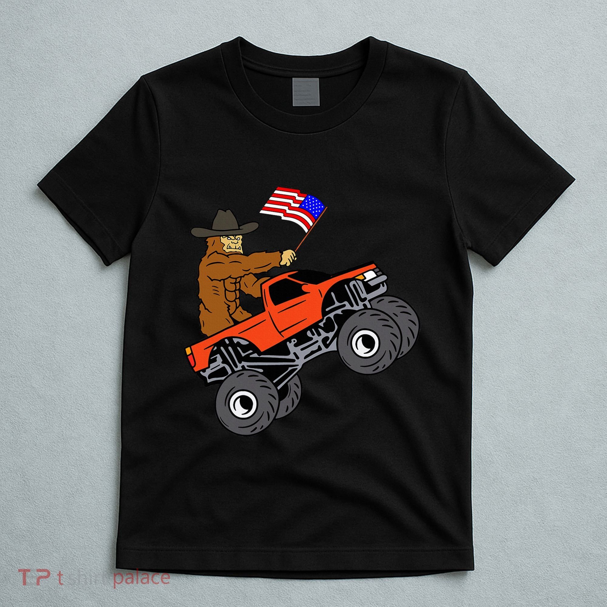 Bigfoot Usa Flag Monster Truck T-Shirt