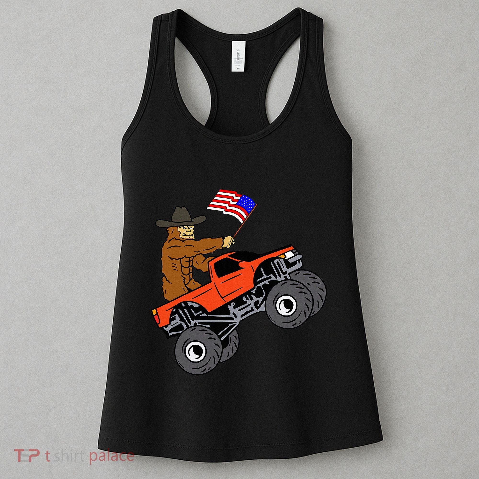 Bigfoot Usa Flag Monster Truck Women's Tank Top