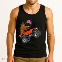Bigfoot Usa Flag Monster Truck Tank Top thumb 3