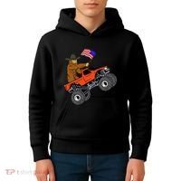 Bigfoot Usa Flag Monster Truck Kids Hoodie thumb 4