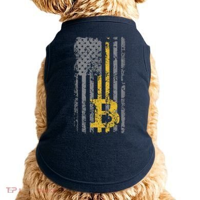 Bitcoin USA Flag Distressed Digital Currency Lover Doggie Tank