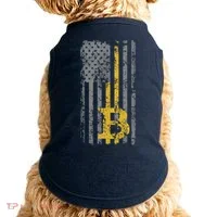 Bitcoin USA Flag Distressed Digital Currency Lover Doggie Tank thumb 0