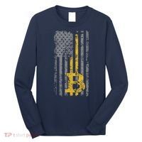 Bitcoin USA Flag Distressed Digital Currency Lover Long Sleeve Shirt thumb 0