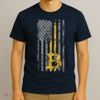 Bitcoin USA Flag Distressed Digital Currency Lover T-Shirt thumb 3