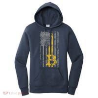 Bitcoin USA Flag Distressed Digital Currency Lover Women's Hoodie thumb 0