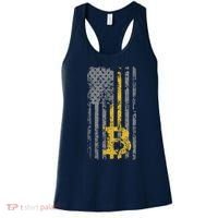 Bitcoin USA Flag Distressed Digital Currency Lover Women's Tank Top thumb 0