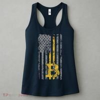Bitcoin USA Flag Distressed Digital Currency Lover Women's Tank Top thumb 3