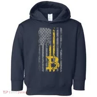 Bitcoin USA Flag Distressed Digital Currency Lover Toddler Hoodie thumb 0