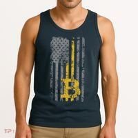 Bitcoin USA Flag Distressed Digital Currency Lover Tank Top thumb 3