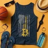 Bitcoin USA Flag Distressed Digital Currency Lover Tank Top thumb 4