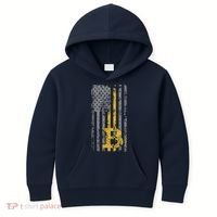 Bitcoin USA Flag Distressed Digital Currency Lover Kids Hoodie thumb 0