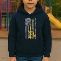 Bitcoin USA Flag Distressed Digital Currency Lover Kids Hoodie thumb 3