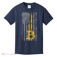 Bitcoin USA Flag Distressed Digital Currency Lover Kids T-Shirt thumb 0