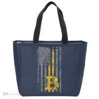 Bitcoin USA Flag Distressed Digital Currency Lover Tote Bag thumb 0