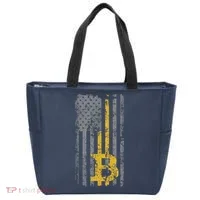 Bitcoin USA Flag Distressed Digital Currency Lover Tote Bag thumb 0